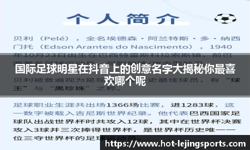 国际足球明星在抖音上的创意名字大揭秘你最喜欢哪个呢